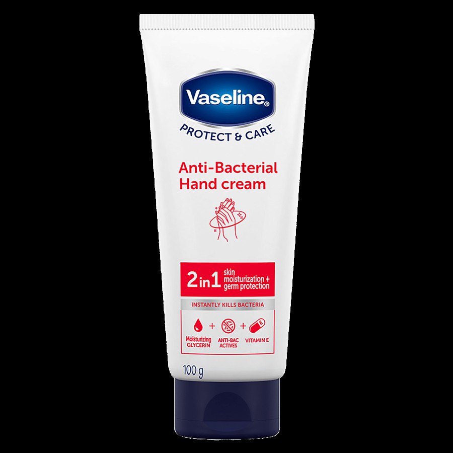 Vaseline Protect & Care Anti-Bacterial Hand Cream - 2 In 1 Skin Moisturization + Germ Protection