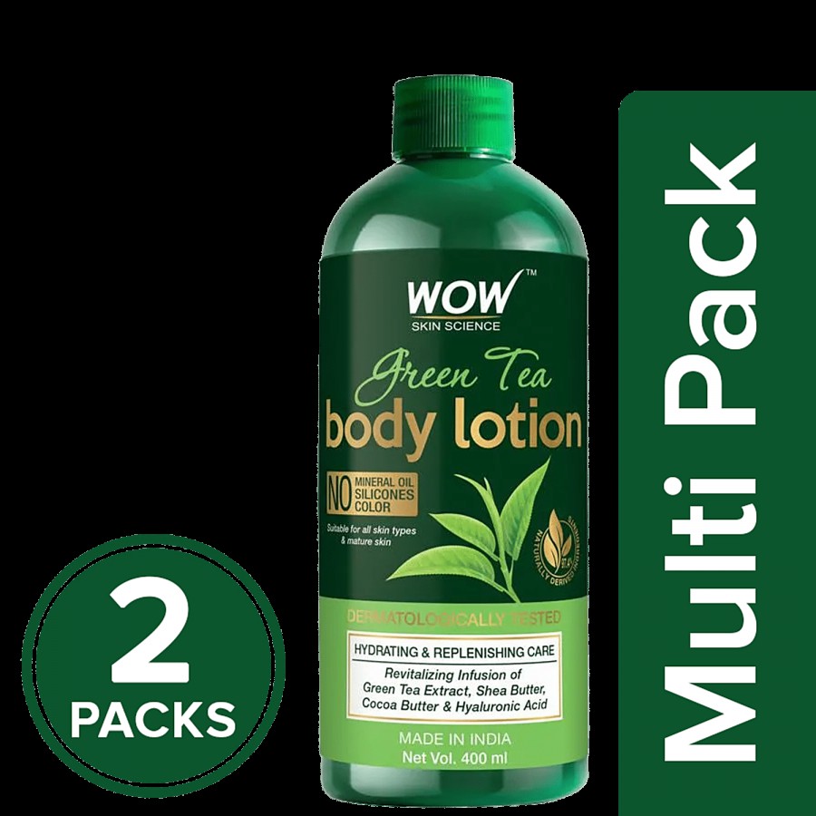 Wow Skin Science Green Tea Body Lotion - Hydrating & Replenishing