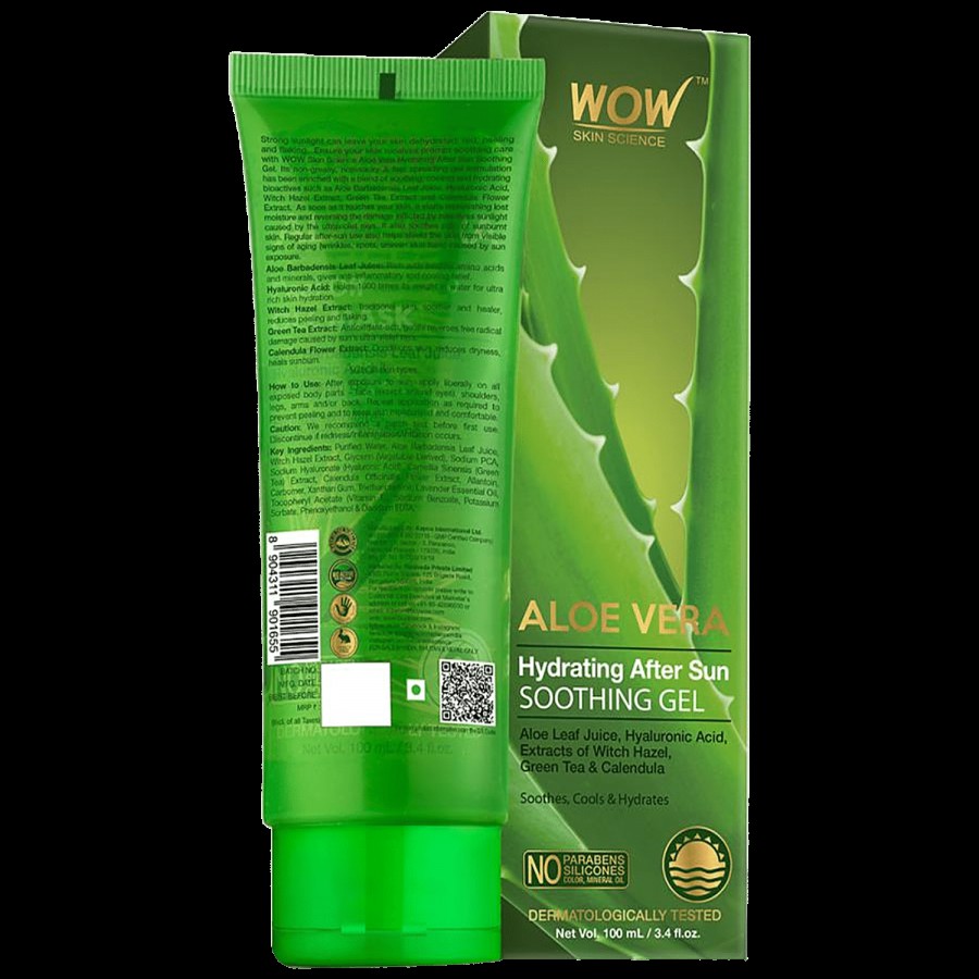 Wow Skin Science Hydrating After Sun Soothing Gel - Aloe Leaf Juice