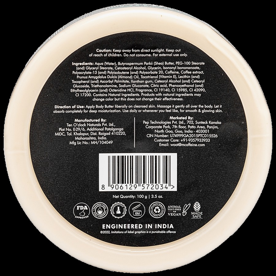 mCaffeine Coffee Body Butter - With Almonds