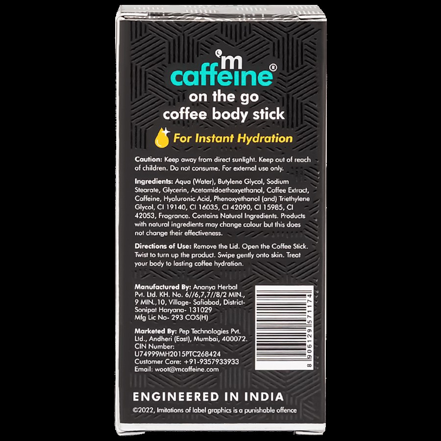 mCaffeine On The Go Coffee Body Stick - For Instant Hydration