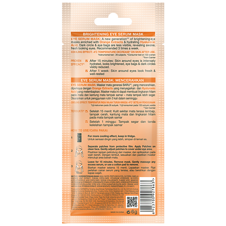 Garnier Hydra Bomb Eye Serum Mask - Orange