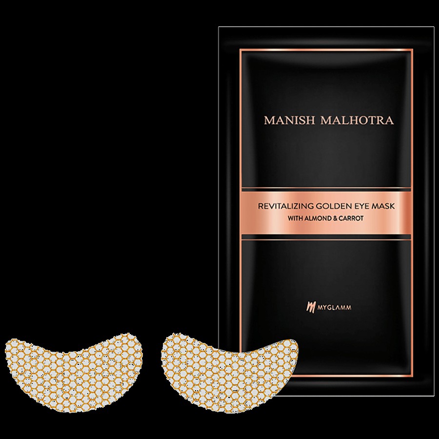 MyGlamm Manish Malhotra Revitalizing Golden Eye Mask - With Almond & Carrot