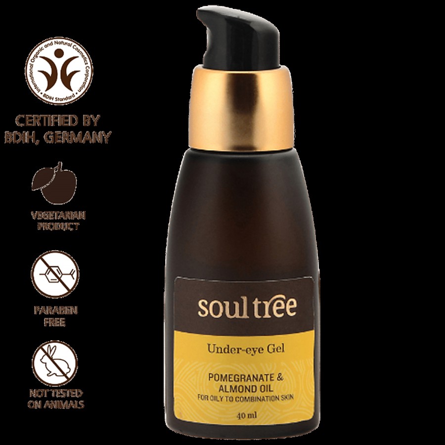 Soultree Ayurvedic Under Eye Gel - Pomegranate & Almond Oil