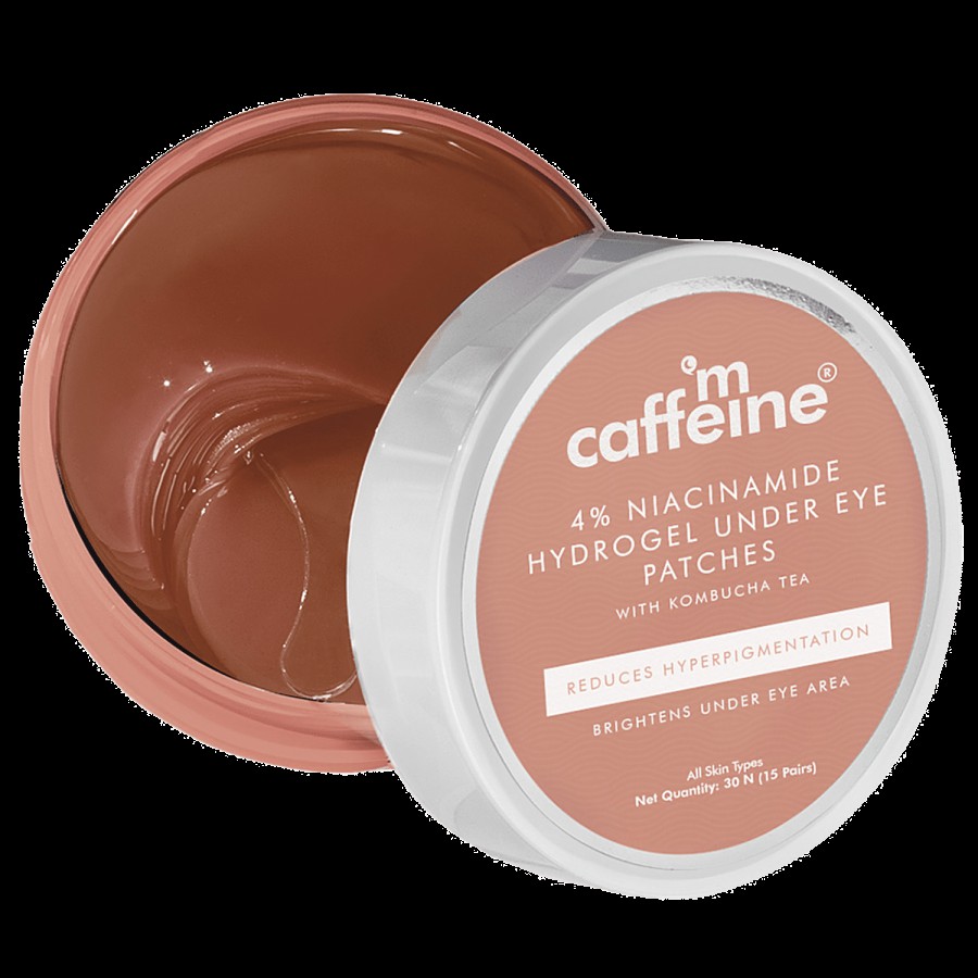 mCaffeine 4% Niacinamide Hydrogel Under Eye Patches - With Kombucha Tea