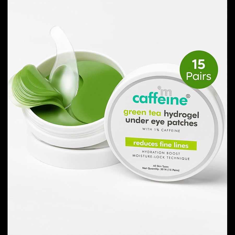 mCaffeine Green Tea Hydrogel Under Eye Patches - With 1% Caffeine