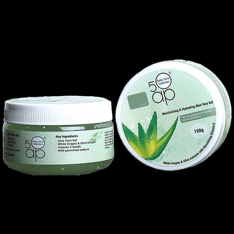 50 Ap Moisturising & Hydrating Aloe Vera Gel - Makes The Skin Glowing