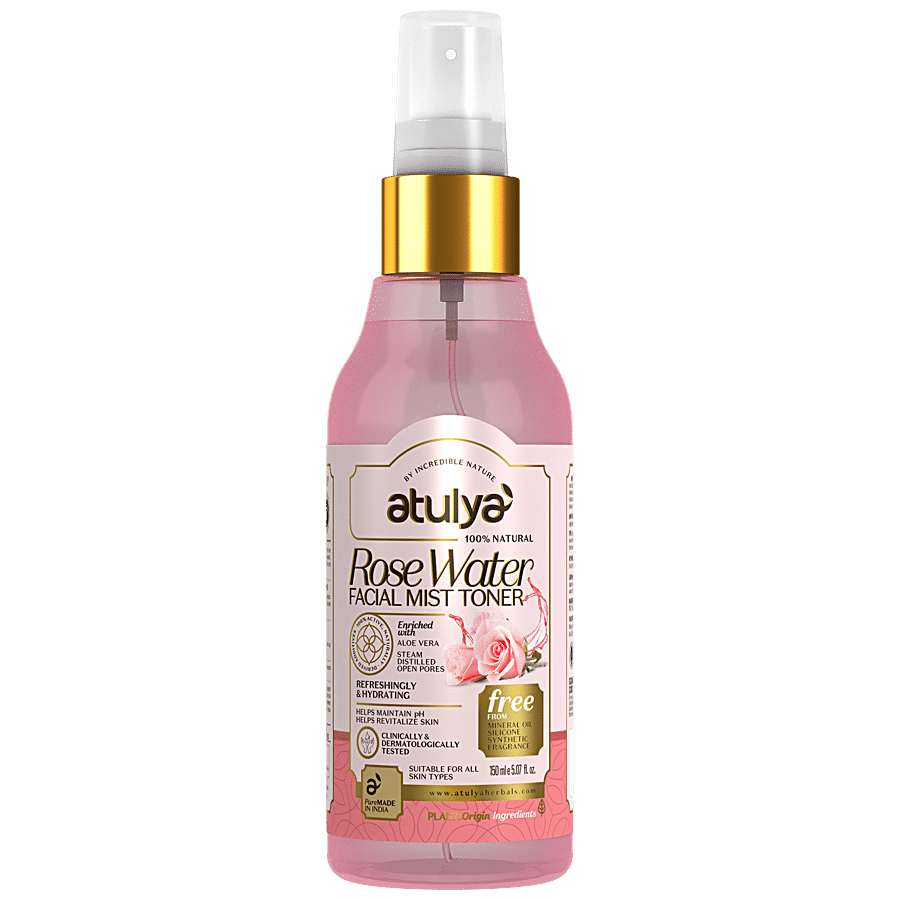 ATULYA Rose Water Facial Mist Toner - With Aloe Vera