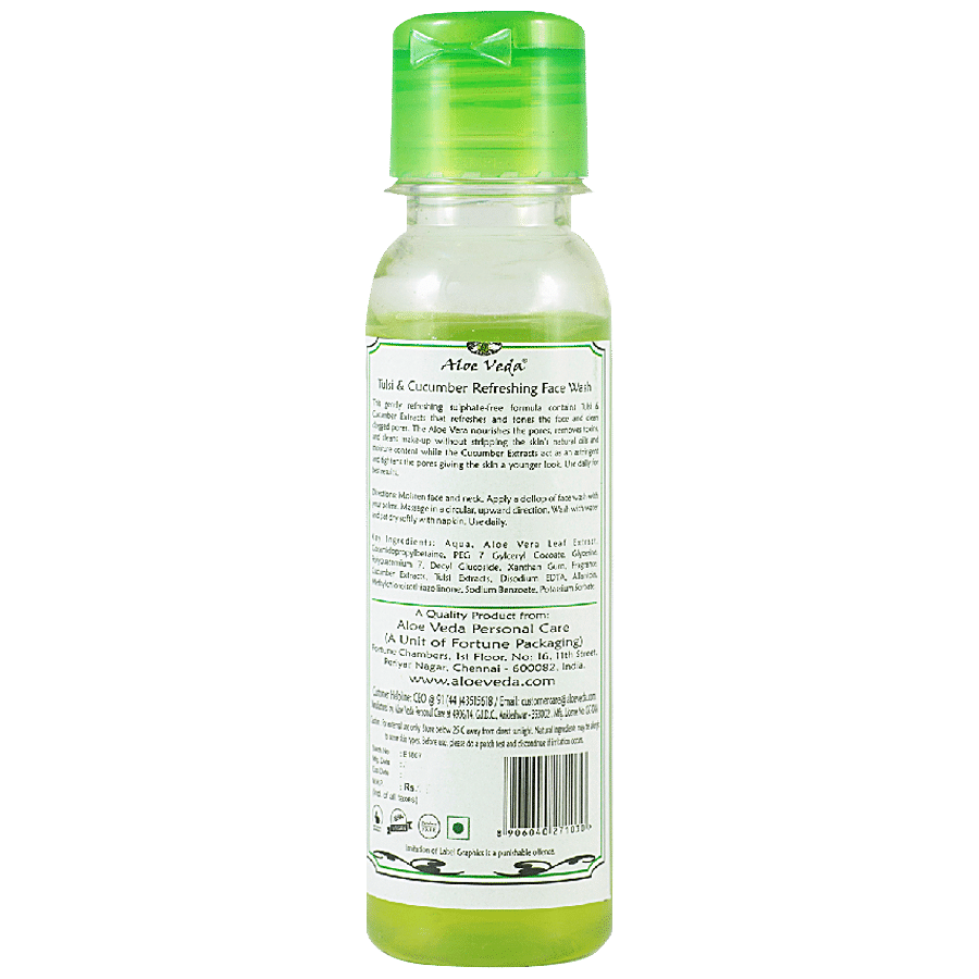 Aloe Veda Refreshing Face Wash - Tulsi & Cucumber