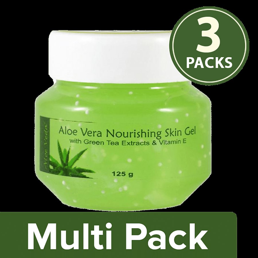 Aloe Veda Nourishing Aloe Vera Gel - With Green Tea Extracts & Vitamin E Beads