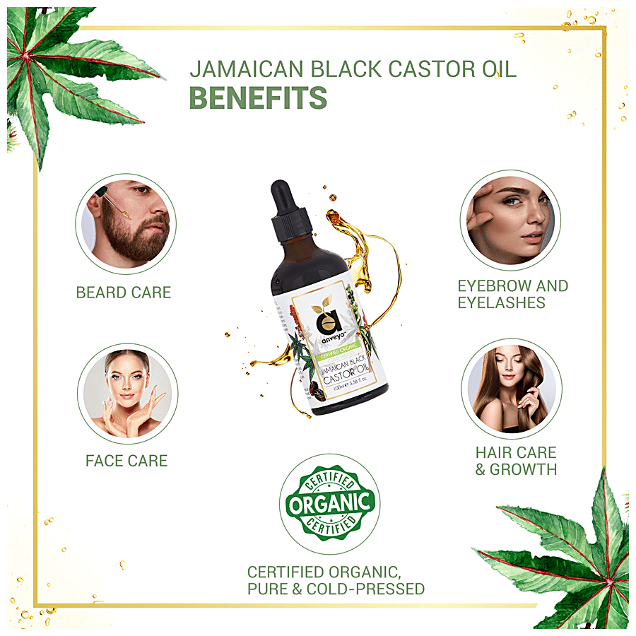 Anveya Jamaican Black Castor Oil - Cold-Pressed