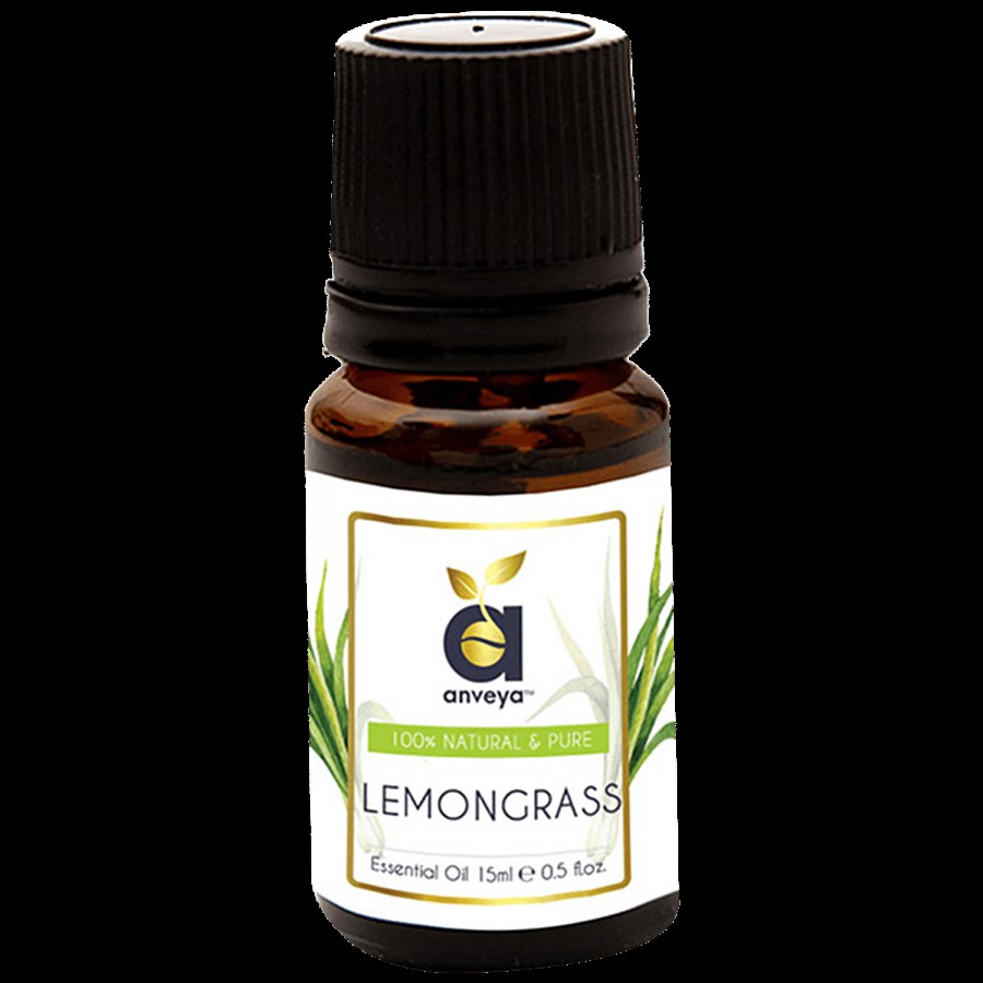 Anveya Lemongrass Essential Oil - 100% Natural