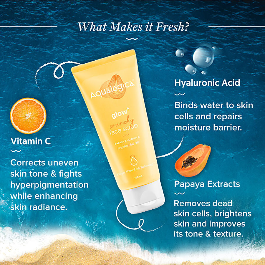 Aqualogica Glow+ Crunchy Face Scrub - Vitamin C & Papaya