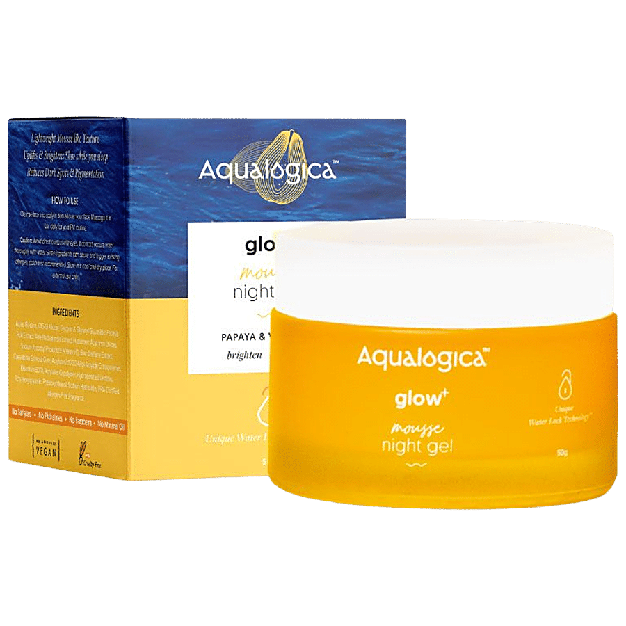 Aqualogica Glow+ Mousse Night Gel - Papaya & Vitamin C