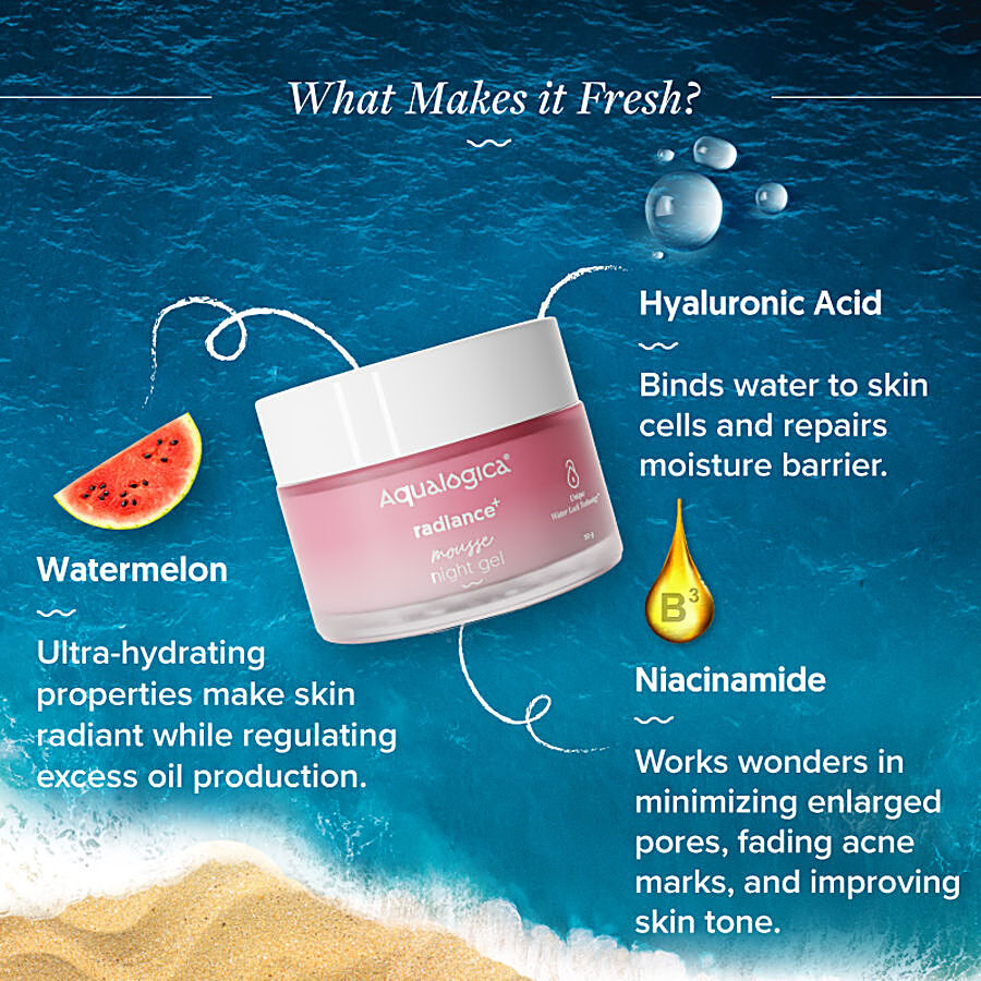 Aqualogica Mousse Night Gel - Watermelon & Niacinamide