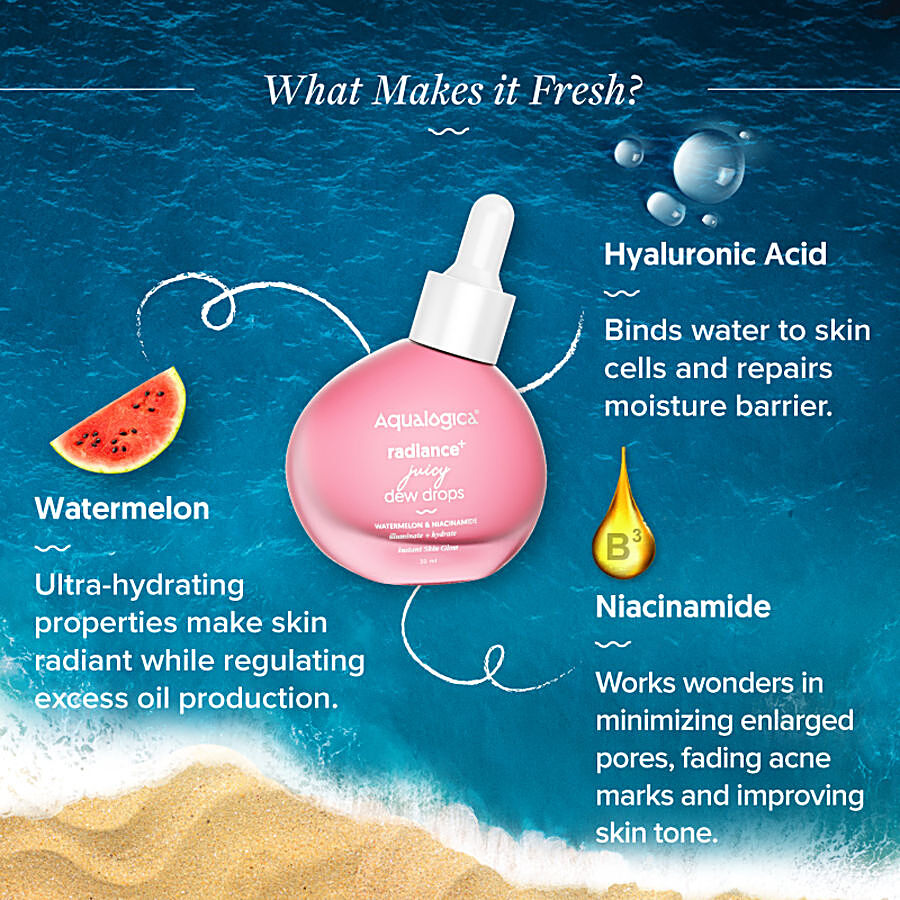 Aqualogica Radiance+ Juicy Dew Drops - Watermelon & Niacinamide