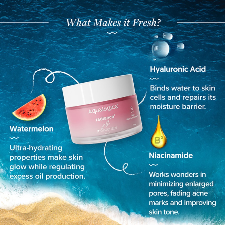 Aqualogica Radiance+ Jello Moisturizer - Watermelon & Niacinamide