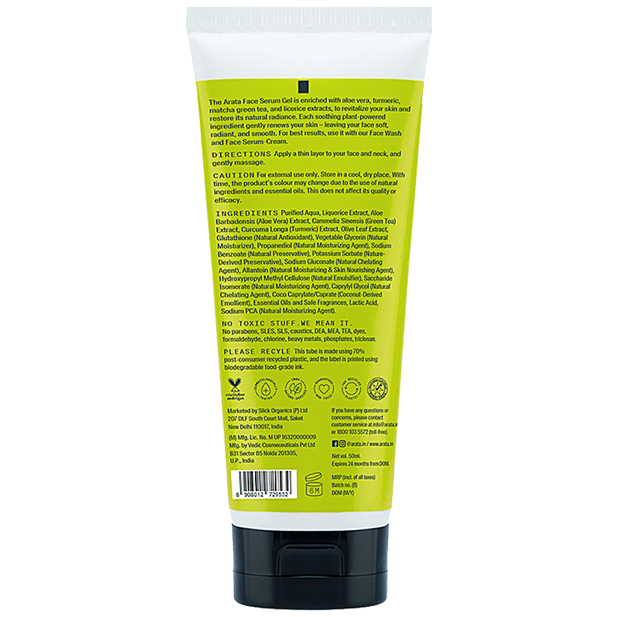 Arata Natural Hydrating Face Serum-Gel - With Aloe Vera