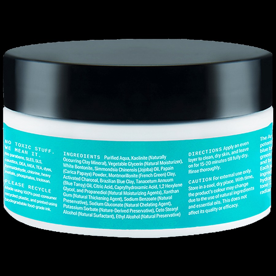 Arata Natural Clay Face Masque - With Activated Charcoal