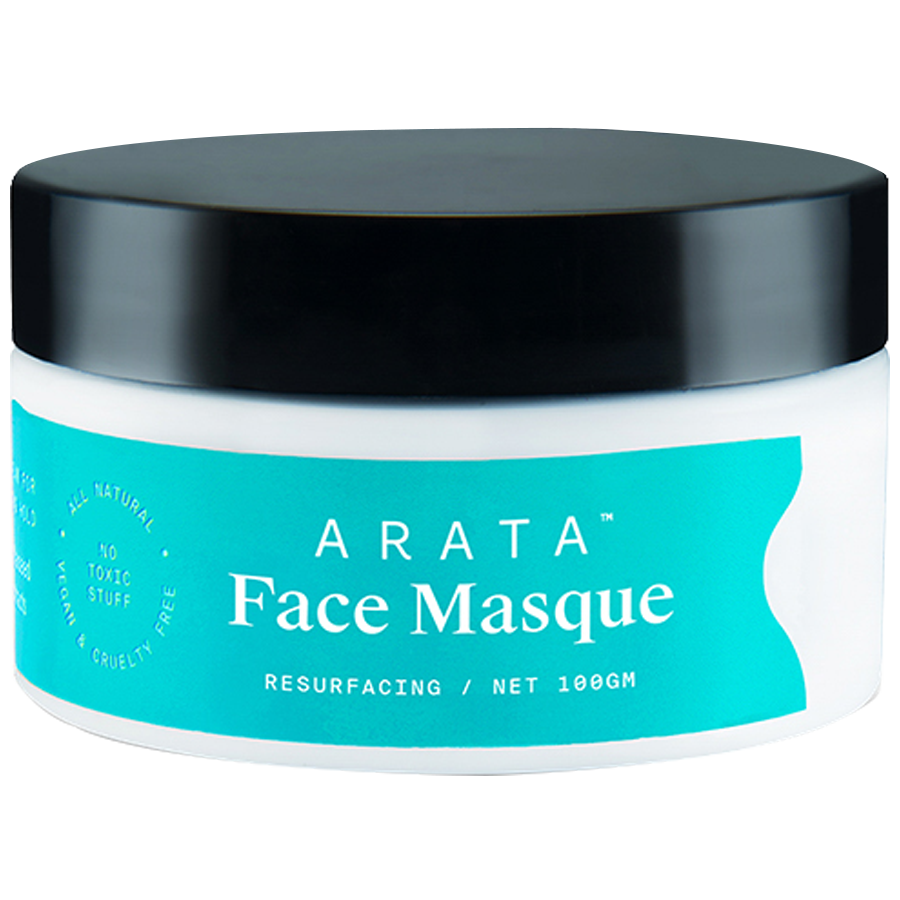 Arata Natural Clay Face Masque - With Activated Charcoal