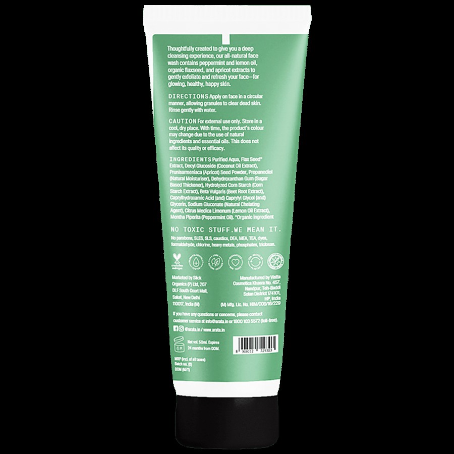 Arata Natural Refreshing Face Wash - With Peppermint