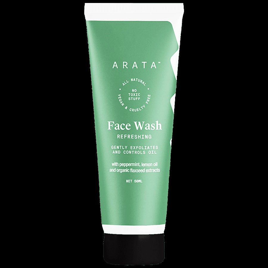 Arata Natural Refreshing Face Wash - With Peppermint