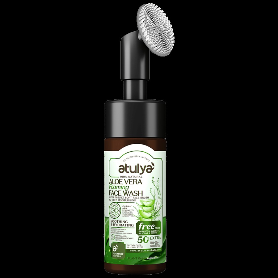 Atulya Aloe Vera Foaming Face Wash - Lemon Peel Extract