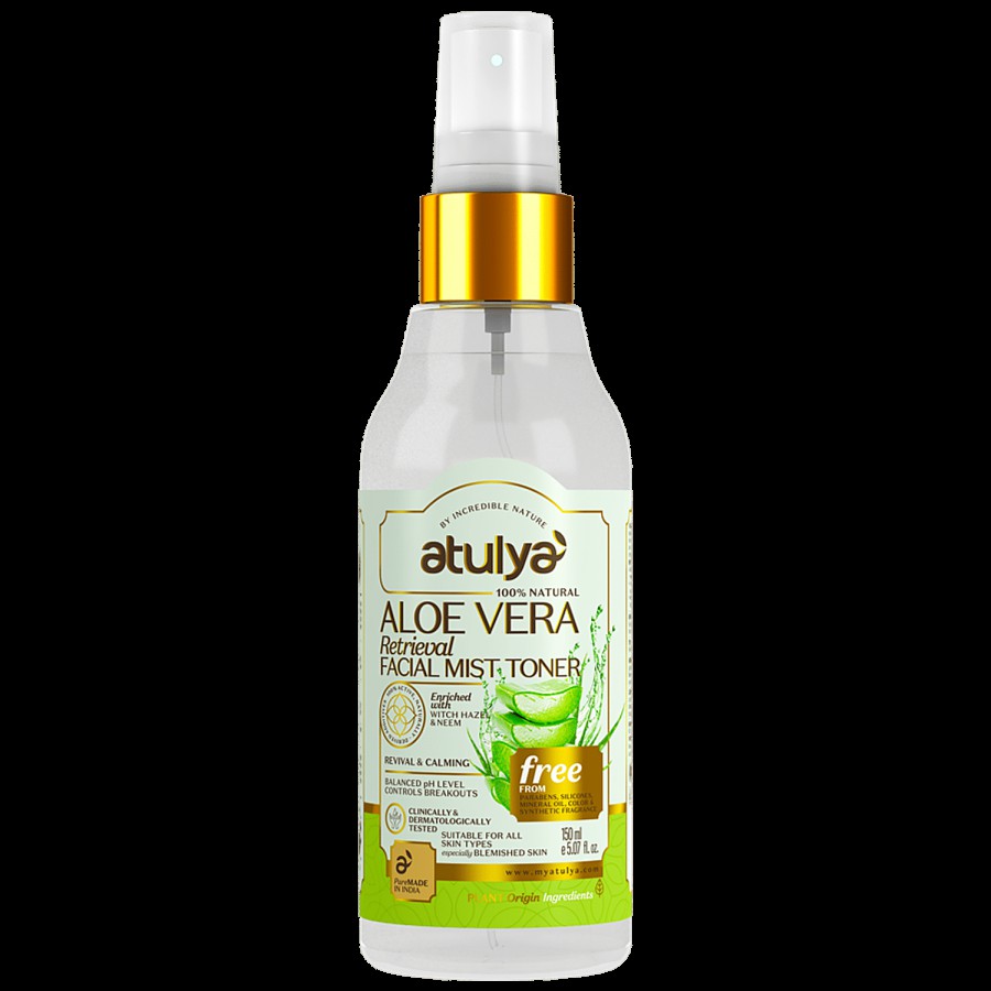 Atulya Aloe Vera Retrieval Facial Mist Toner - With Witch Hazel