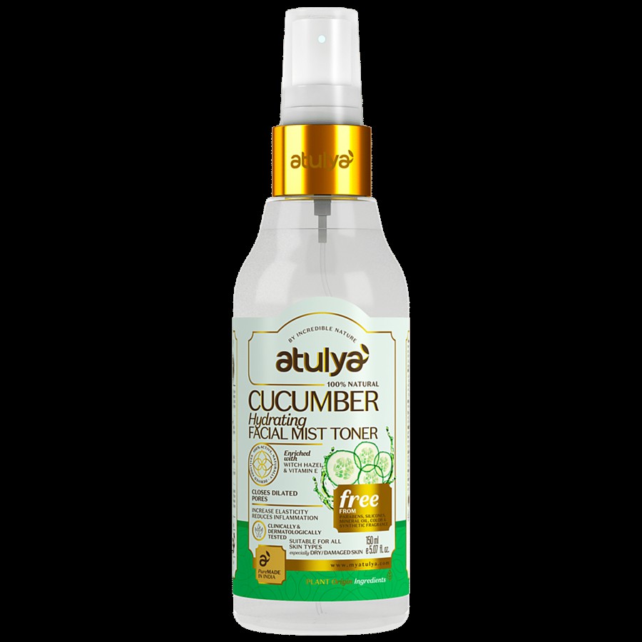 Atulya Cucumber Hydrating Facial Mist Toner - With Witch Hazel