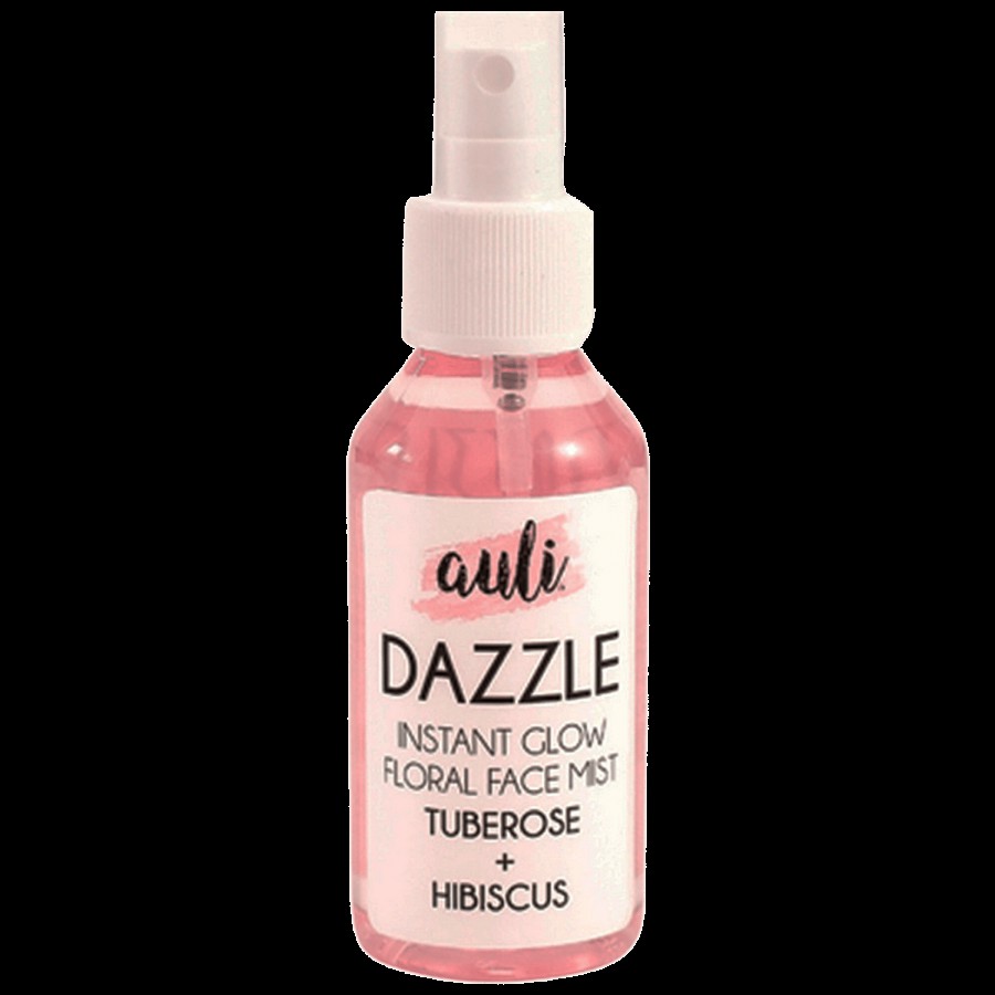 Auli Dazzle Instant Glow Floral Face Mist - Tuberose & Hibiscus