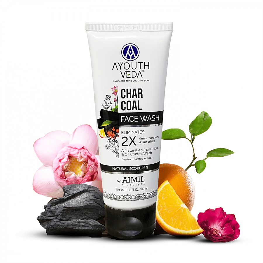 Ayouthveda Charcoal Face Wash - Removes Dirt & Impurities