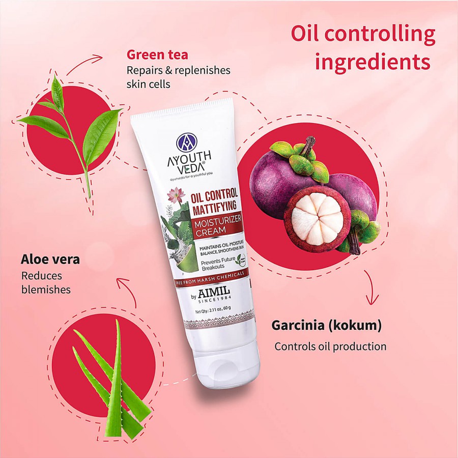 Ayouthveda Oil Control Mattifying Moisturizer Cream - For Balance Smooth Skin