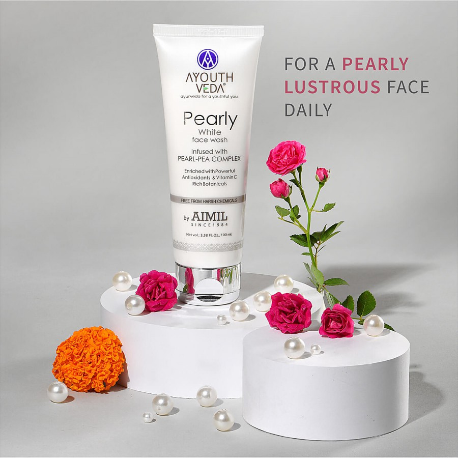 Ayouthveda Pearly White Face Wash - Infused With Pearl-Pea Complex