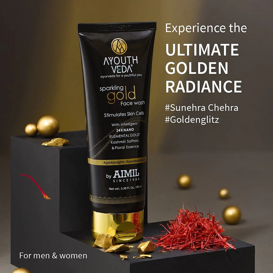 Ayouthveda Sparkling Gold Face Wash - 24K Nano Elemntal Gold