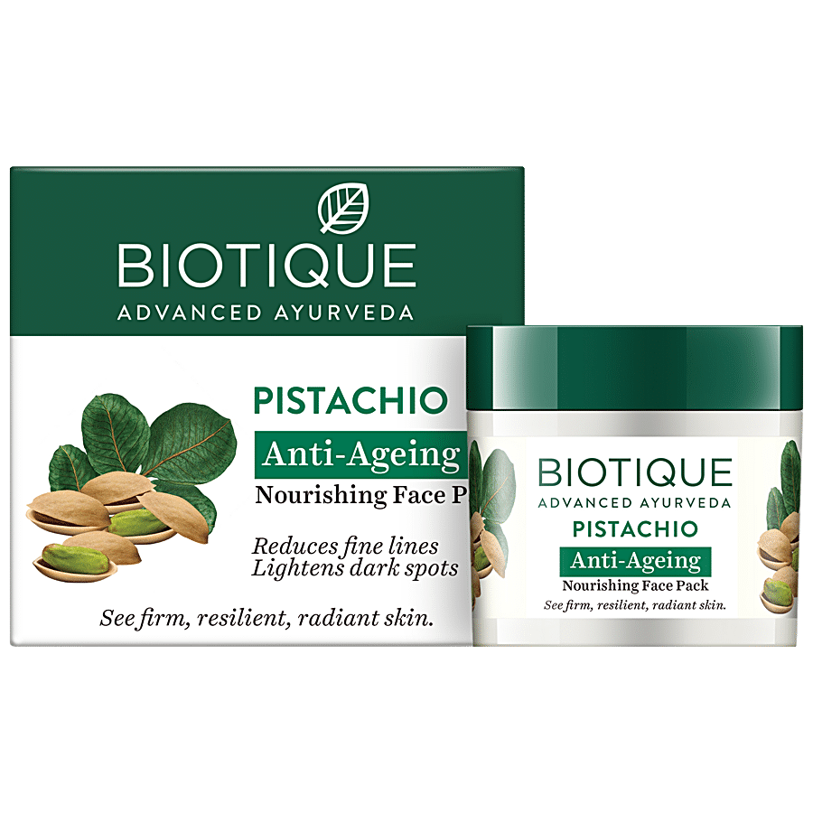 BIOTIQUE Pistachio Anti-Ageing Nourishing Face Pack - Reduces Fine Lines