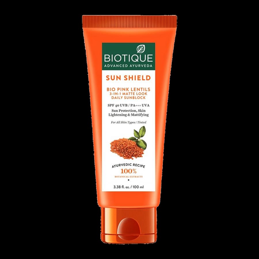 BIOTIQUE 3-In-1 Tinted Daily Sun Block - Sun Shield