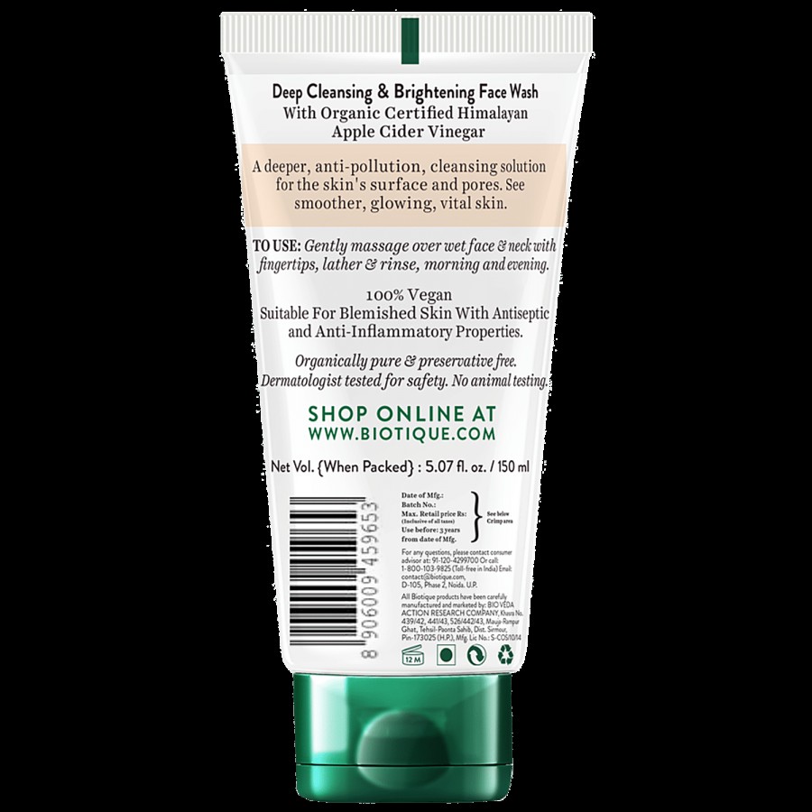 BIOTIQUE Apple Cider Vinegar Face Wash