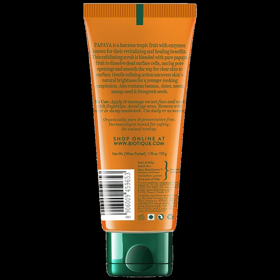 BIOTIQUE Brightening & Revitalizing Face Scrub - Papaya