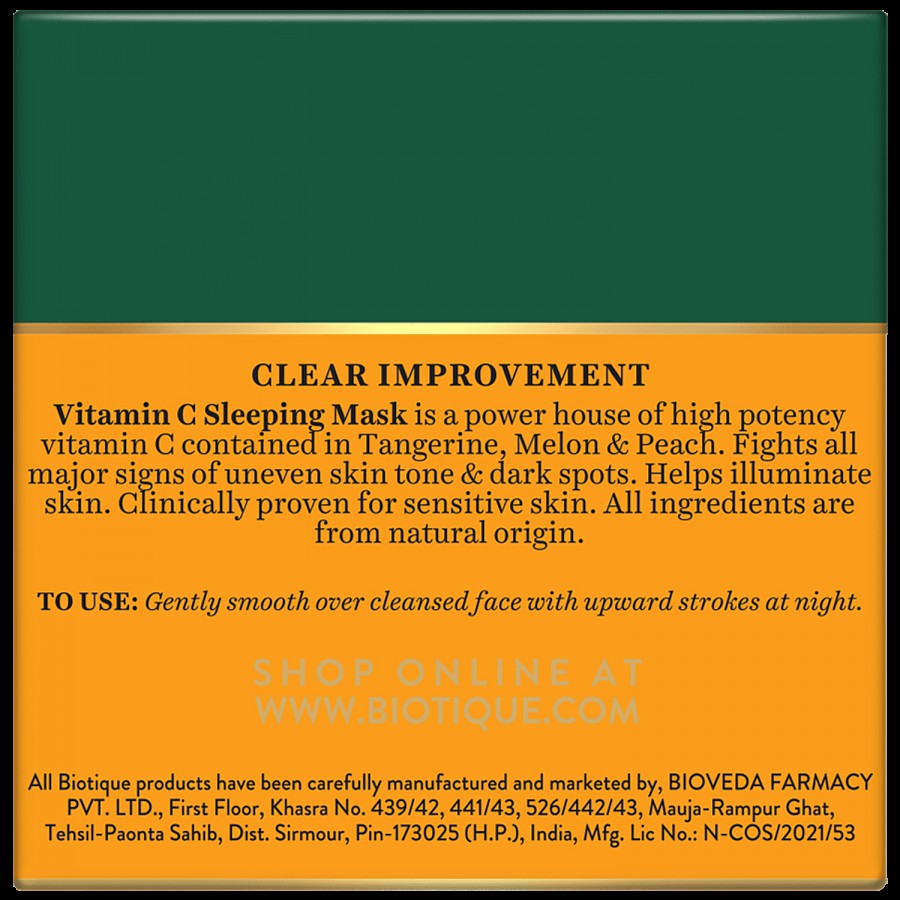 BIOTIQUE Clear Improvement - Vitamin C Sleeping Mask