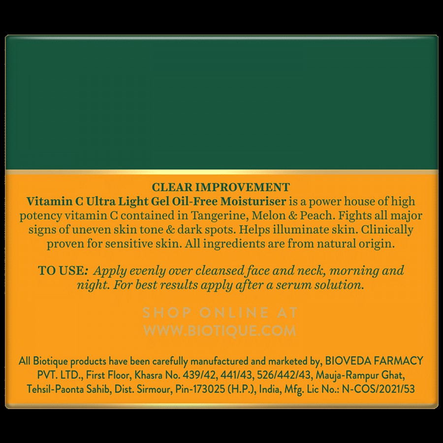 BIOTIQUE Clear Improvement - Vitamin C Ultra Light Gel Oil-Free Moisturiser