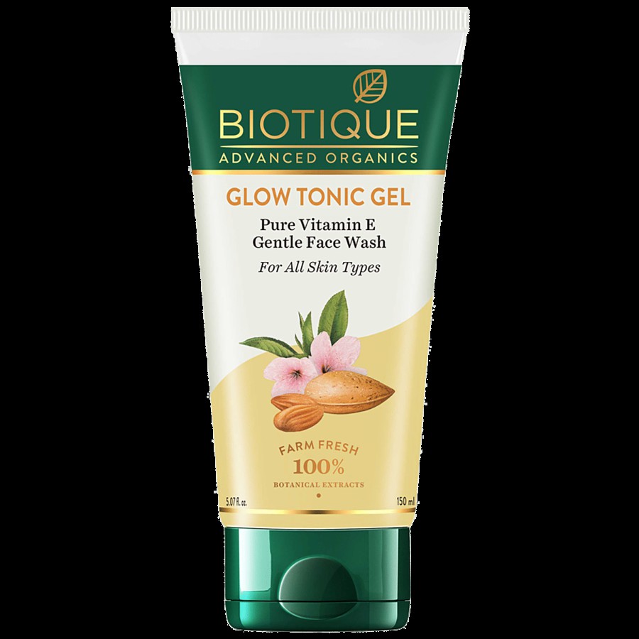 BIOTIQUE Glow Tonic Gel - Pure Vitamin E Gentle Face Wash