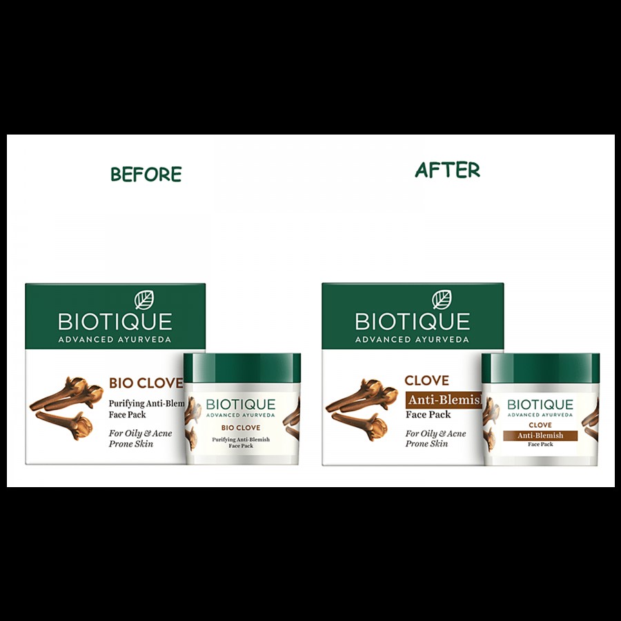 BIOTIQUE Oil Control Anti-Blemish Face Pack - Clove