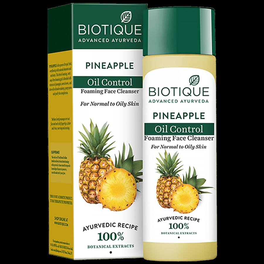 BIOTIQUE Oil Control Foaming Face Cleanser - Pineapple