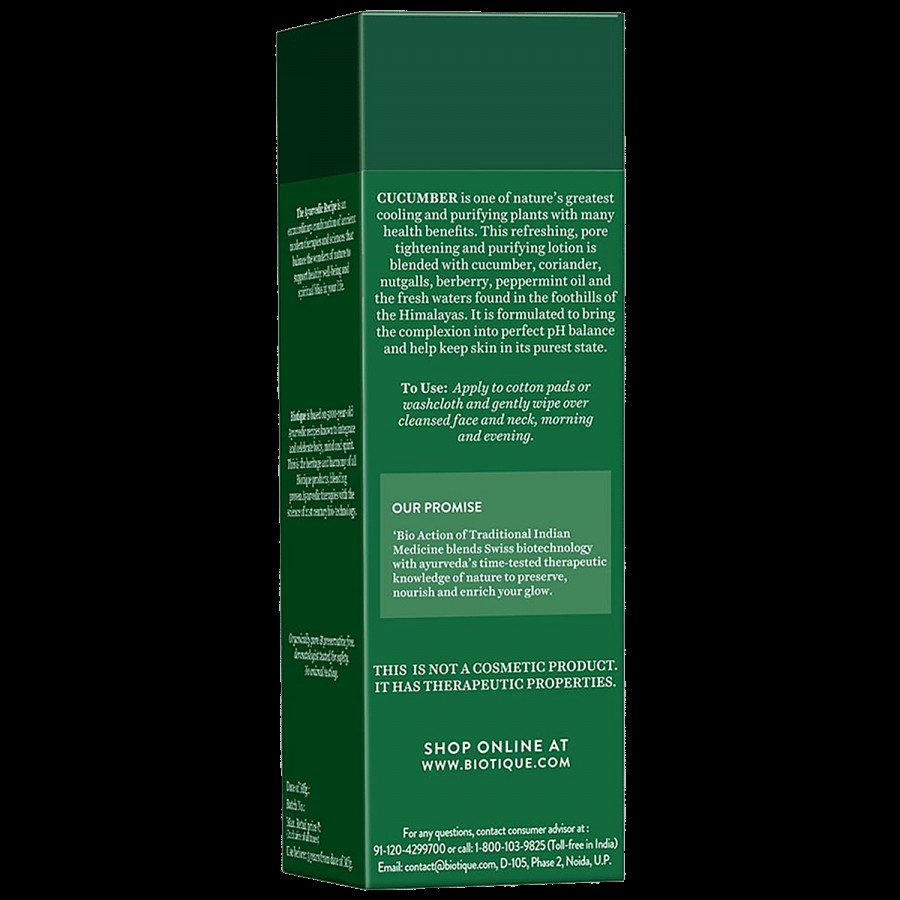 BIOTIQUE Pore Tightening Refreshing Toner - Cucumber