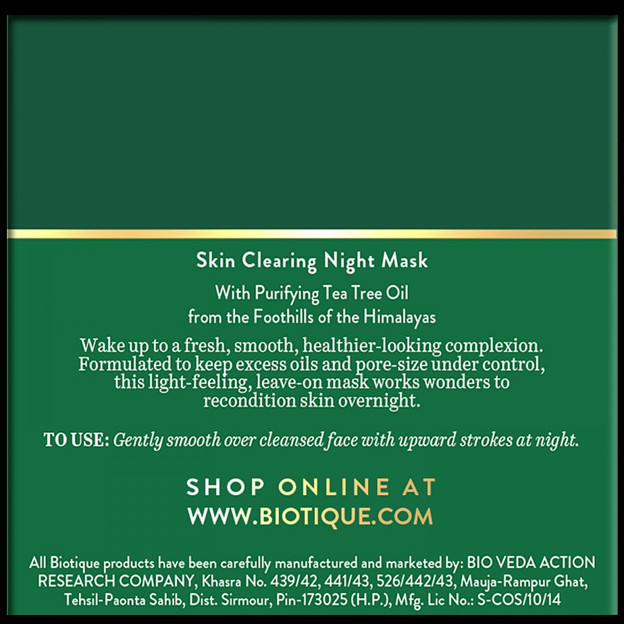 BIOTIQUE Tea Tree Skin Clearing Night Mask