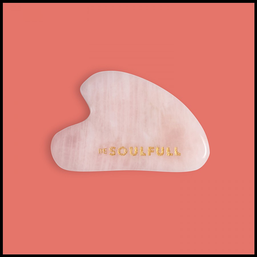 Be Soulfull Gua Sha Natural Rose Quartz Face Massaging Stone - For Skin Toning