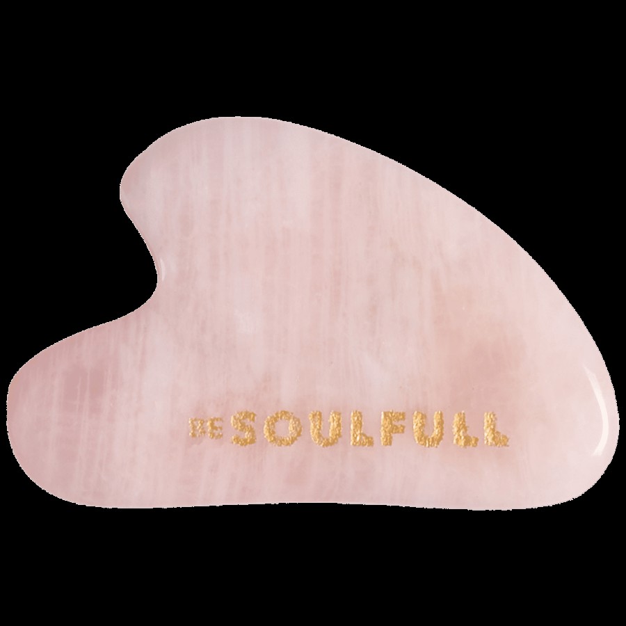 Be Soulfull Gua Sha Natural Rose Quartz Face Massaging Stone - For Skin Toning