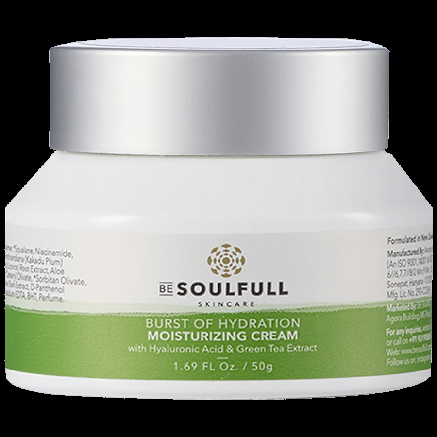 Be Soulfull Moisturizing Cream - With Hyaluronic Acid & Green Tea Extract