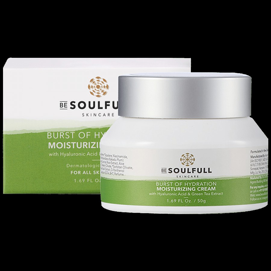 Be Soulfull Moisturizing Cream - With Hyaluronic Acid & Green Tea Extract