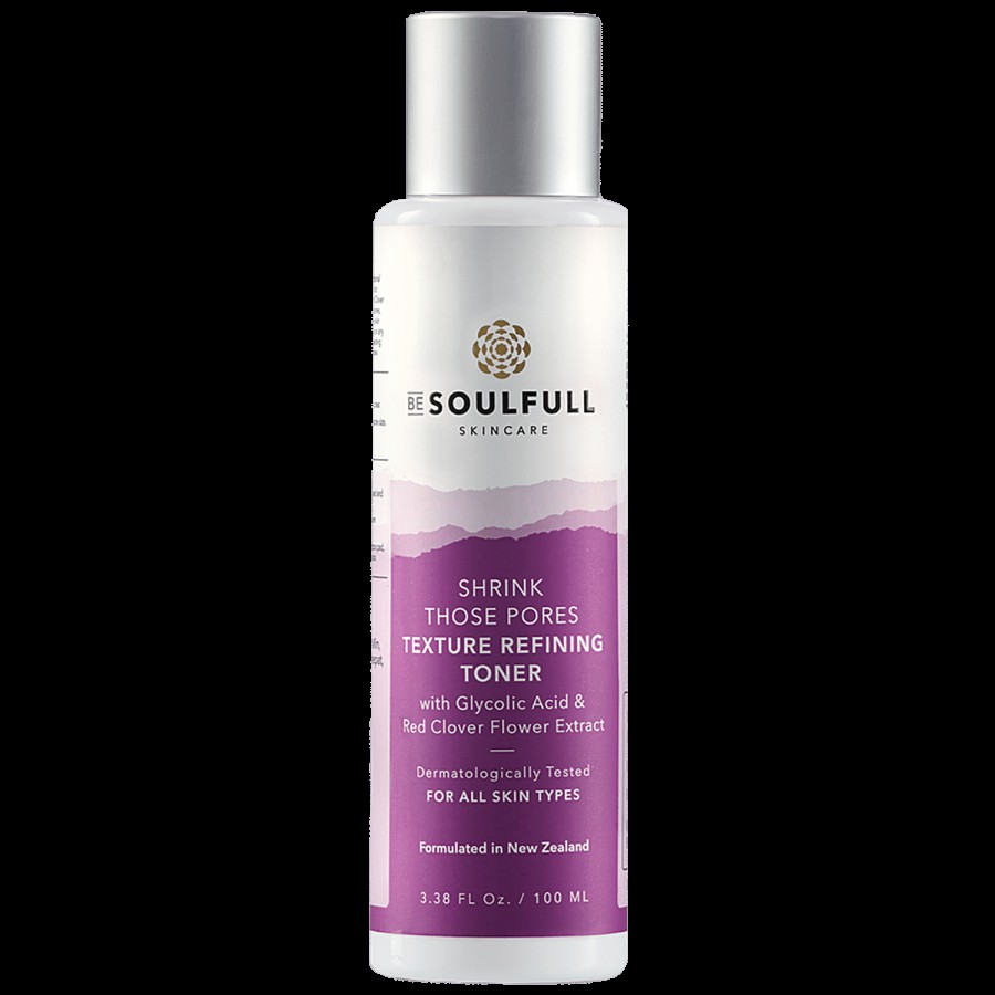 Be Soulfull Texture Refining Toner - With Glycolic Acid & Red Clover Flower Extract